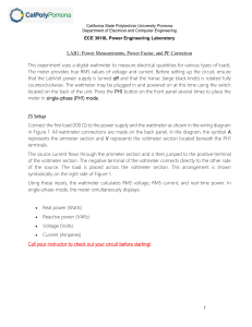 Cal Poly Pomona ECE 3810L Lab 1: Power Measurements