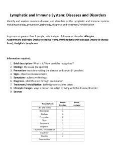 Lymphatic & Immune System Diseases Project