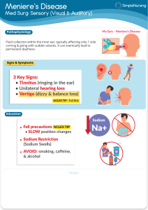 Meniere's Disease: Pathophysiology, Symptoms, & Nursing Education