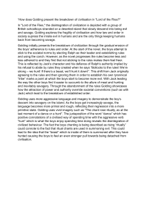 Golding's Breakdown of Civilization in Lord of the Flies