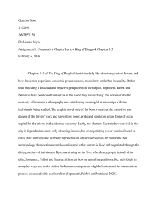 Anthropology Assignment: Review of The King of Bangkok Chapters 1-3