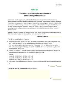Exercise 07: Calculating Total Revenue and Demand Elasticity
