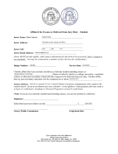 Student Jury Duty Deferral Affidavit Form