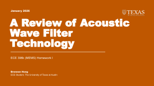 Acoustic Wave Filter Tech Review - ECE 396k MEMS