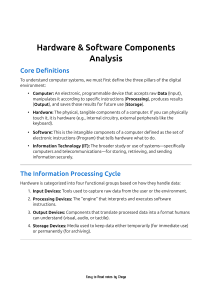 Hardware & Software Components Analysis Notes