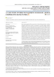 Risk Management in Rural Cooperative Banks: A Case Study