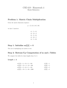Zestaw zadań CSE 619: Mnożenie macierzy, LCS, Plecak