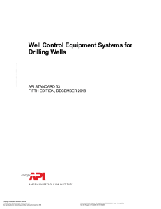 API Standard 53: Well Control Equipment Systems for Drilling Wells