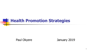 Health Promotion Strategies: Advocacy in Public Health