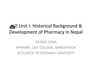 Historical Background & Development of Pharmacy in Nepal