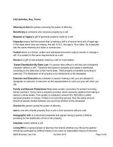 Key Terms for Wills and Estates Law