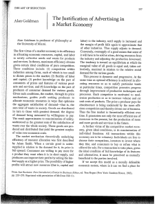 Justification of Advertising in Market Economy Essay