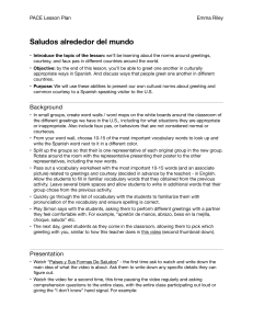 Saludos Around the World: Spanish Greetings Lesson Plan