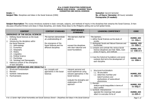 Social Sciences Lesson Plan Grade 11
