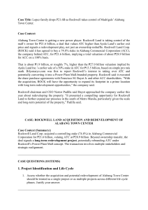 Rockwell Land Acquisition of Alabang Town Center Case Study