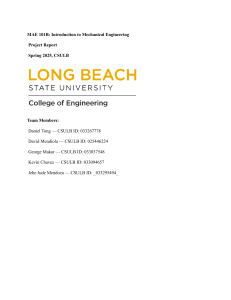 MAE 101B Mechanical Engineering Egg Transport Project Report