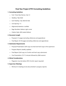 FYP Formatting Guidelines: Proposal & Report Rules