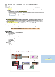 Introducci&oacute;n a la histolog&iacute;a y t&eacute;cnicas histol&oacute;gicas b&aacute;sicas