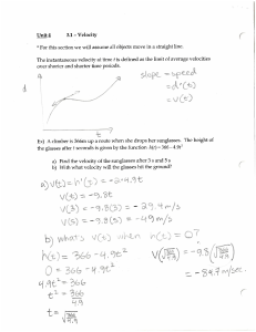 Calculus: Velocity and Related Rates Examples