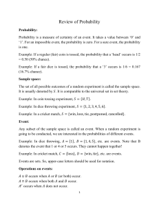 Review of Probability: Basics, Sample Space, Events