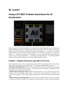Unique DFT/BIST Problem Statements for AI Accelerators