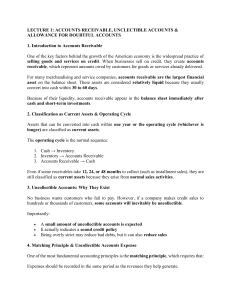Accounts Receivable & Allowance for Doubtful Accounts Lecture