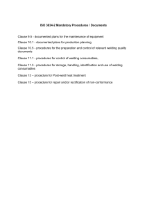 ISO 3834-2 Mandatory Procedures & Documents