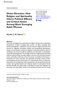 Divine Direction: Religion, Spirituality, and Political Efficacy in Black Women