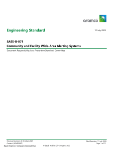 SAES-B-071: Community and Facility Wide-Area Alerting Systems