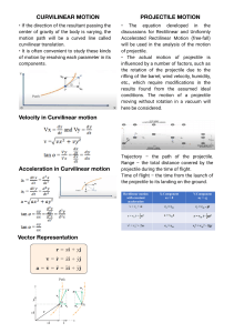 Curvilinear & Projectile Motion Physics