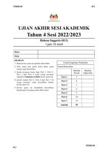 Year 4 English Final Exam 2022/2023