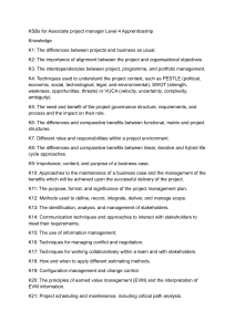 KSBs for Associate Project Manager Level 4 Apprenticeship