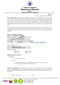 DepEd Medical Allowance Registration Form Annex A
