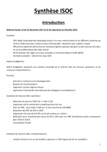 Synth&egrave;se ISOC : R&eacute;forme fiscale belge 2017-2018