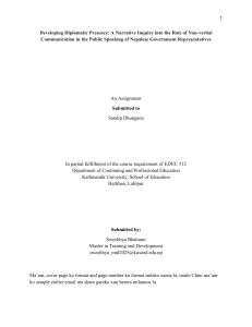 Non-Verbal Communication in Nepalese Diplomatic Public Speaking