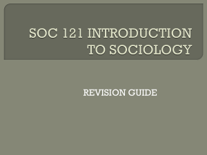 SOC 121 Introduction to Sociology Revision Guide