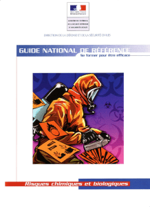 Guide national de r&eacute;f&eacute;rence : risques chimiques et biologiques