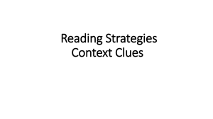 Reading Strategies: Context Clues