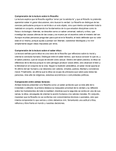 Comprensi&oacute;n lectora: Filosof&iacute;a y &eacute;tica