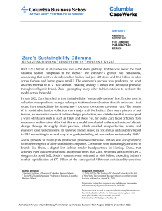 Zara's Sustainability Dilemma: Inditex Case Study