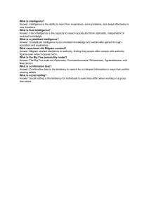 Psychology Q&A Study Guide: Intelligence, Personality, Social Behavior