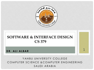 Software & Interface Design CS 379 Lecture Notes