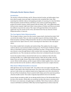 Philosophy Murder Mystery: Logical Analysis of Holmes & Watson's Murder