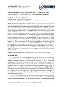 UGC and E-WOM Impact on Eiger Purchase Decisions on TikTok