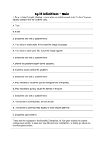Split Infinitives Quiz