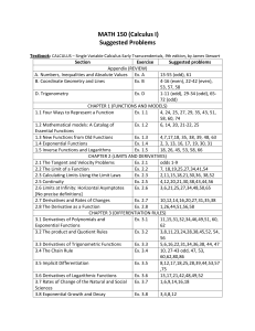 MATH 150 Calculus I Suggested Problems