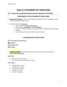 Chapter 12: Statement of Cash Flows - Accounting Textbook
