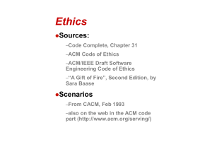 Software Engineering Ethics Scenarios