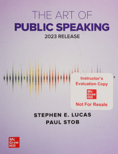 The Art of Public Speaking 2023 Textbook