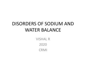 Disorders of Sodium and Water Balance